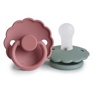 FRIGG Daisy Pacifiers - Silicone 2-Pack - Cedar/Lily pad - Size 1